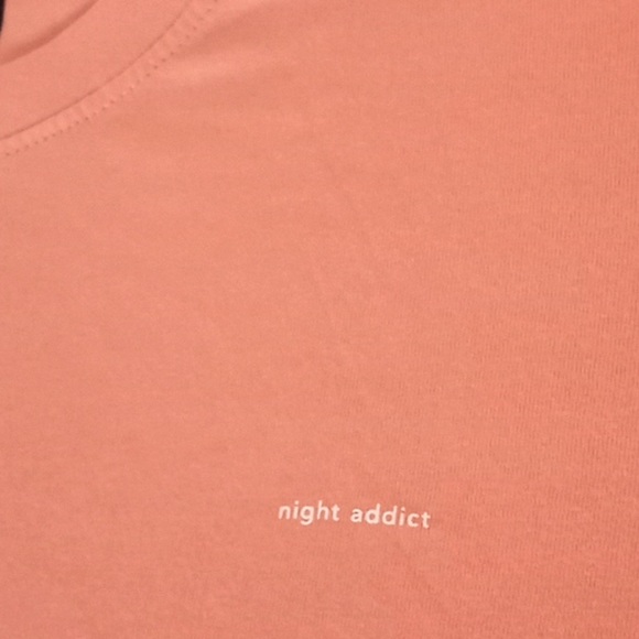 Night addict oversized tee coral 100% cotton in excellent like-new condition - Picture 5 of 7